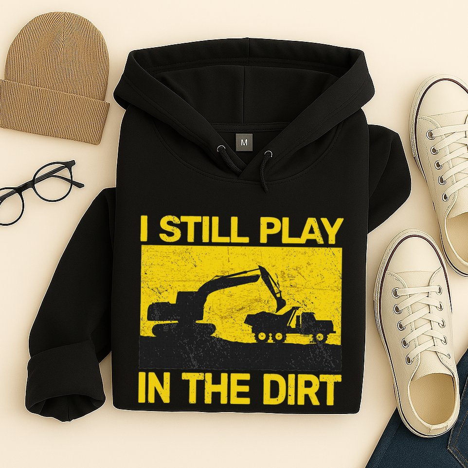 Vintage Construction Equipment Heavy Work Hoodie