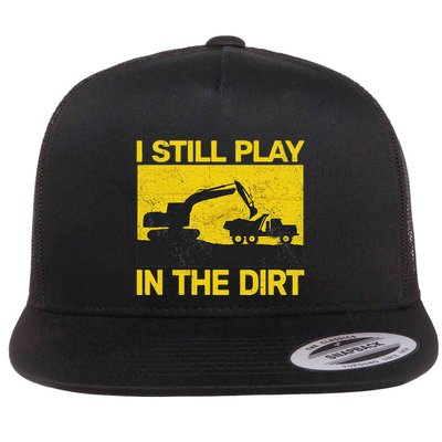 Vintage Construction Equipment Heavy Work Flatbill Hat