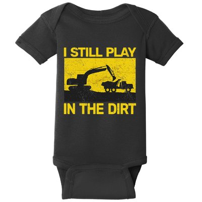 Vintage Construction Equipment Heavy Work Baby Bodysuit