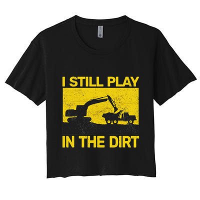 Vintage Construction Equipment Heavy Work Crop Top