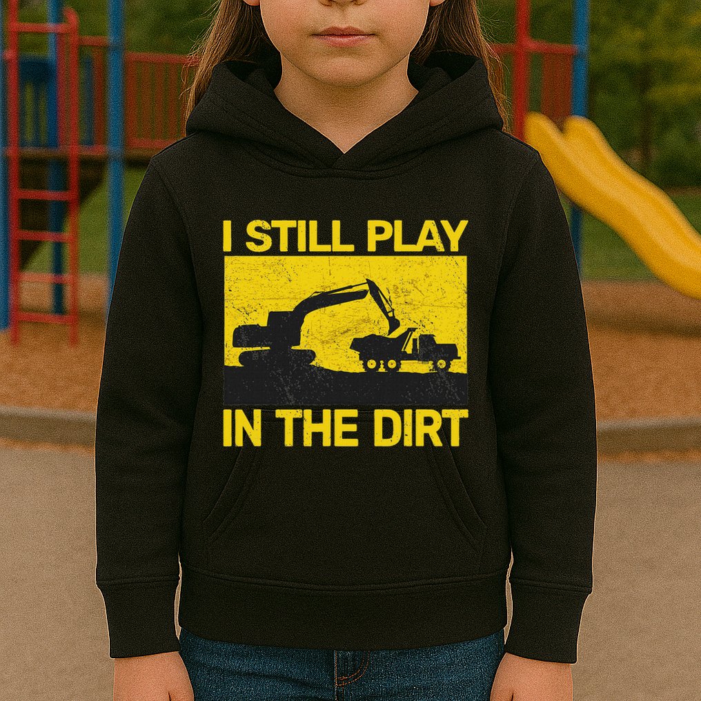 Vintage Construction Equipment Heavy Work Kids Hoodie