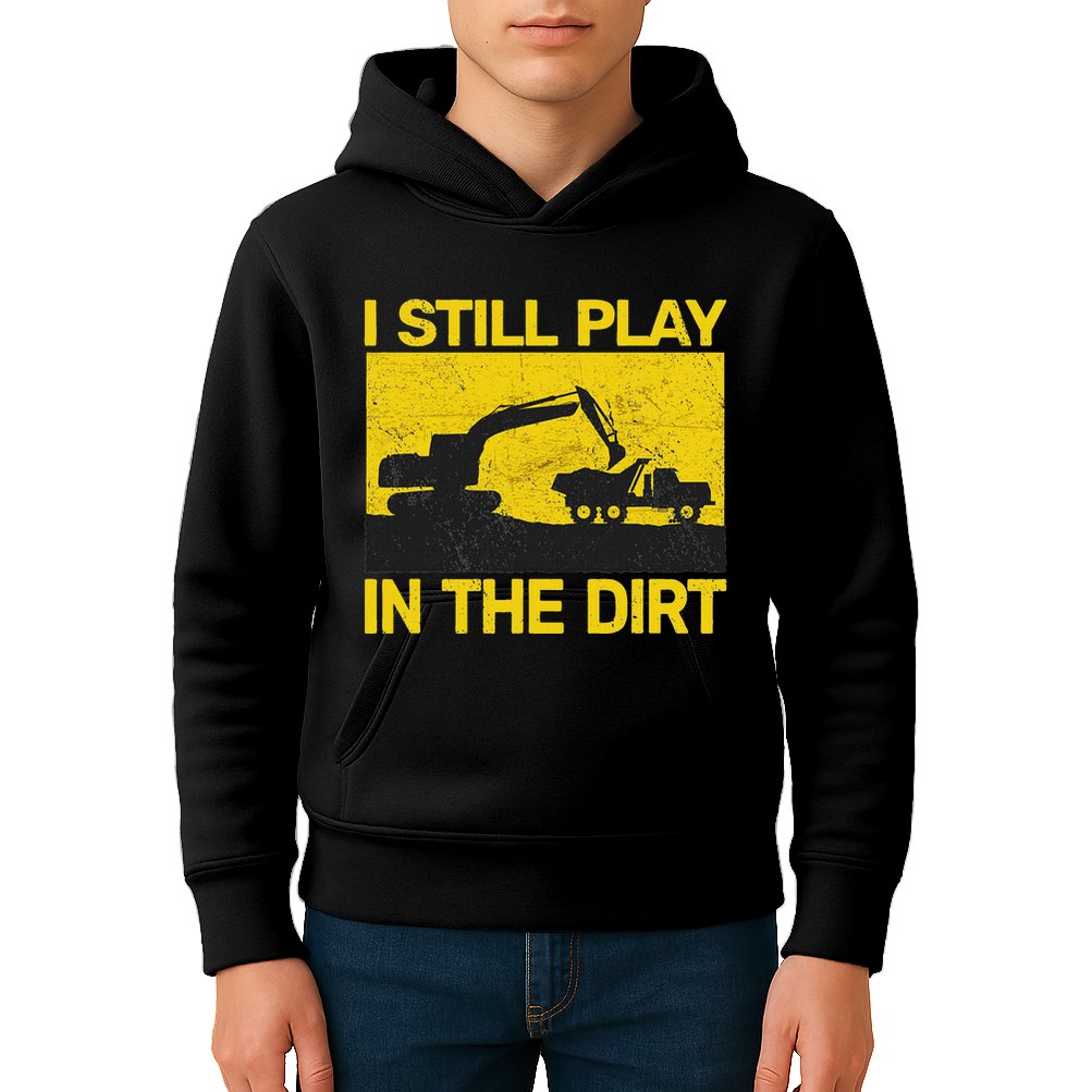 Vintage Construction Equipment Heavy Work Kids Hoodie