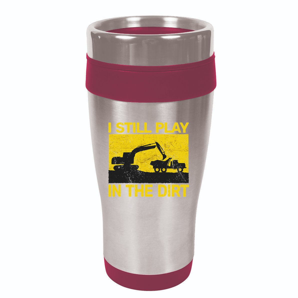 Vintage Construction Equipment Heavy Work 16oz Travel Tumbler