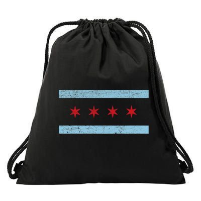 Vintage Chicago Flag Drawstring Bag