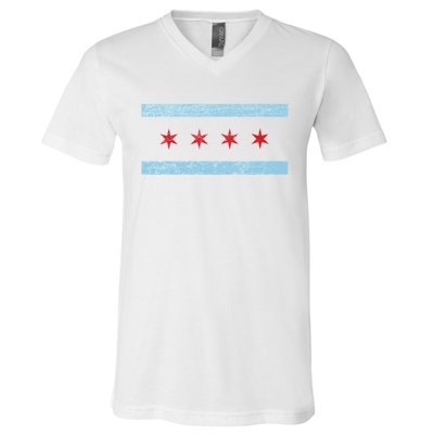 Vintage Chicago Flag V-Neck T-Shirt