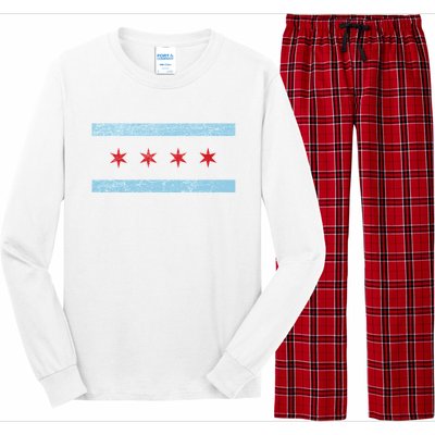 Vintage Chicago Flag Long Sleeve Pajama Set