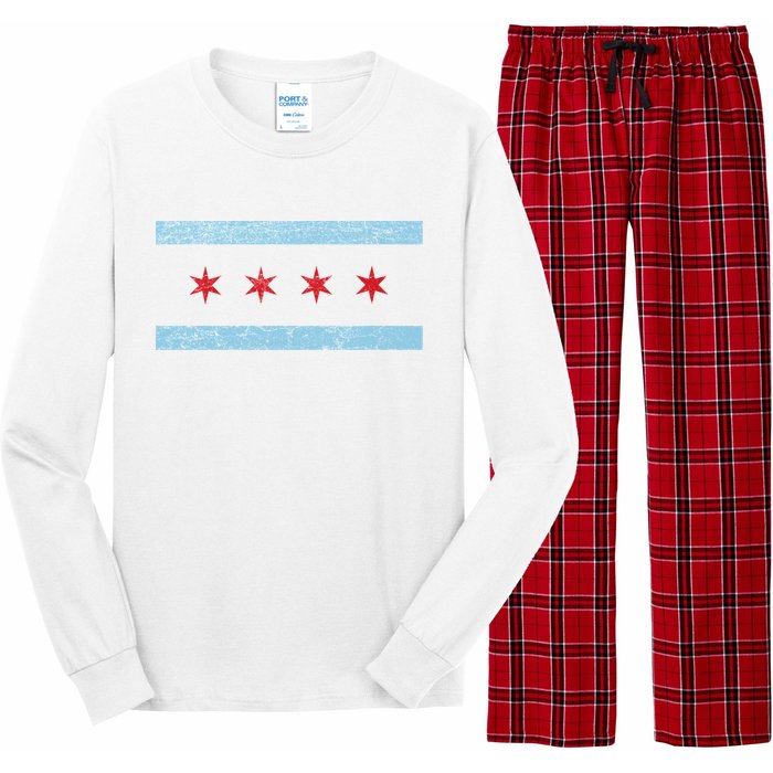 Vintage Chicago Flag Long Sleeve Pajama Set