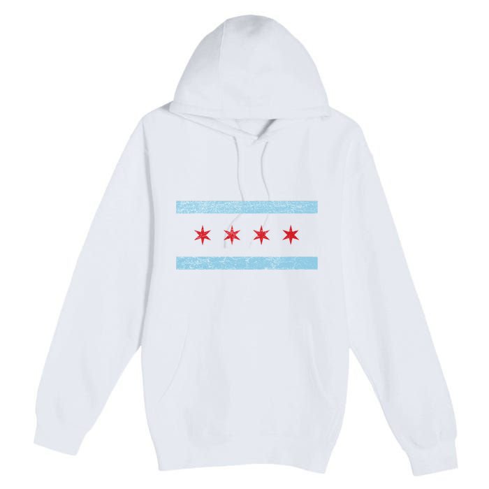 Vintage Chicago Flag Premium Pullover Hoodie