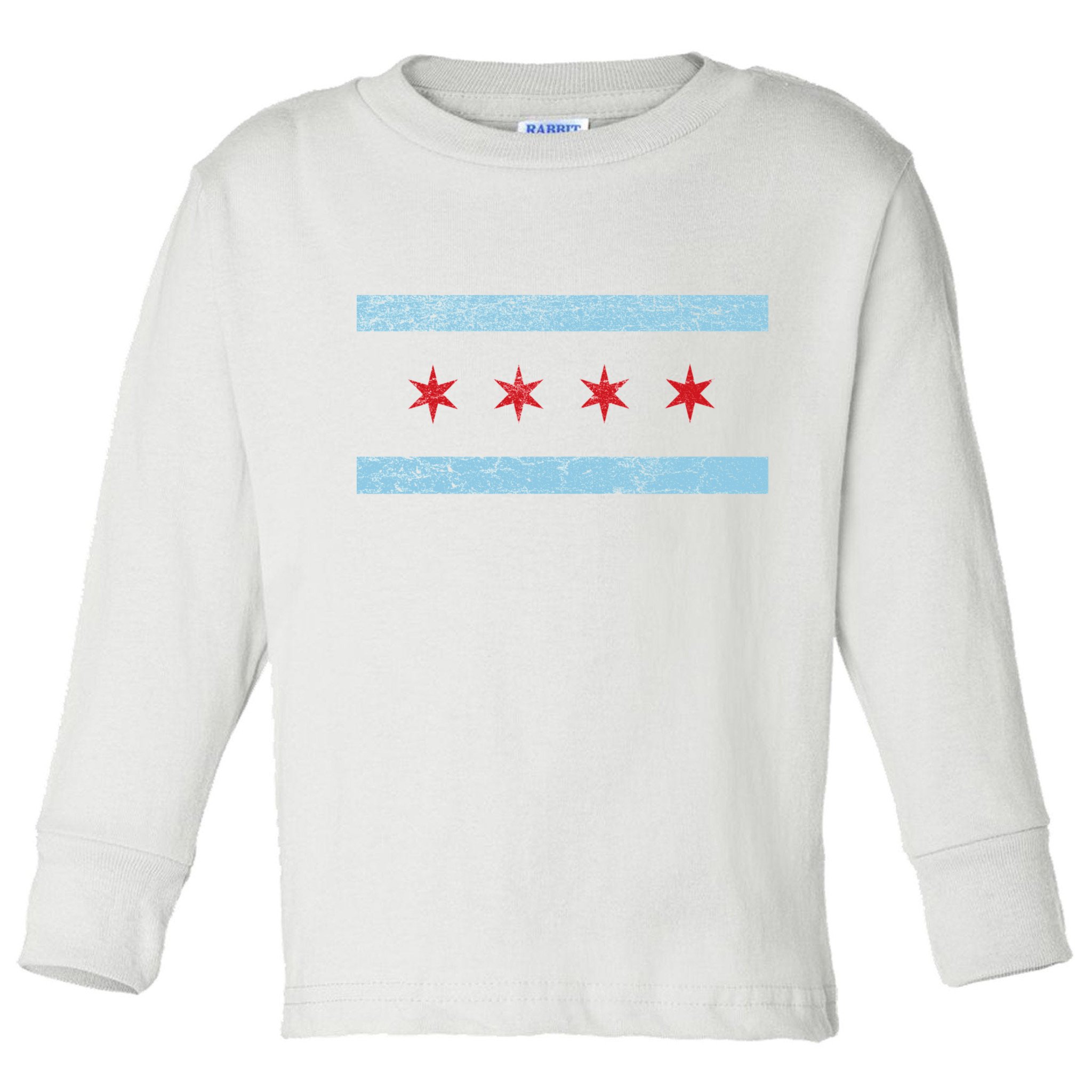 Vintage Chicago Flag Toddler Long Sleeve Shirt