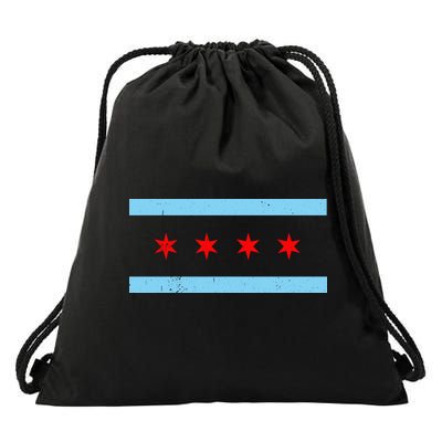 Vintage Chicago Flag Drawstring Bag