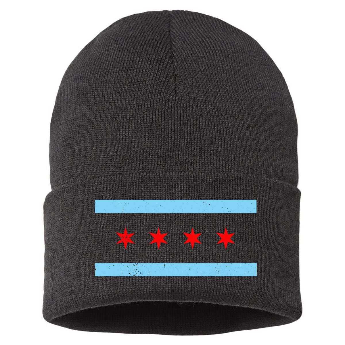 Vintage Chicago Flag Sustainable Knit Beanie