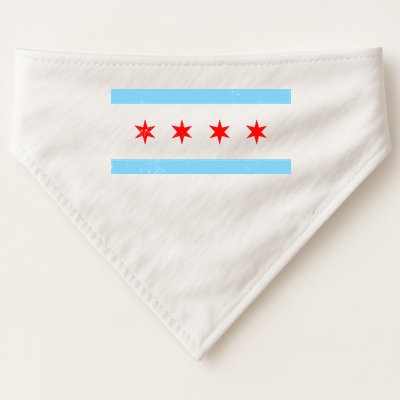 Vintage Chicago Flag USA-Made Doggie Bandana