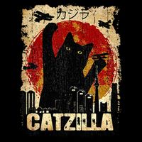 Vintage Catzilla Funny Kitten and Cat  Bucket Hat