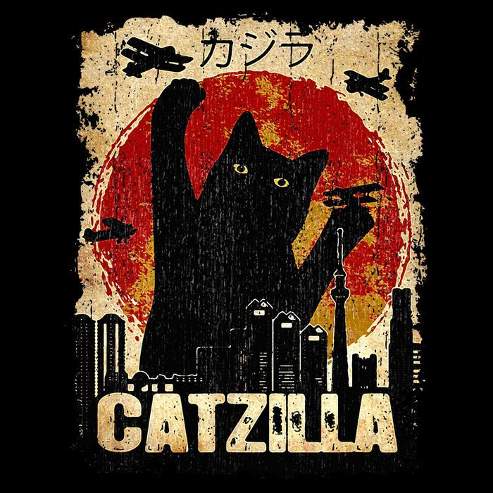 Vintage Catzilla Funny Kitten and Cat  Bucket Hat