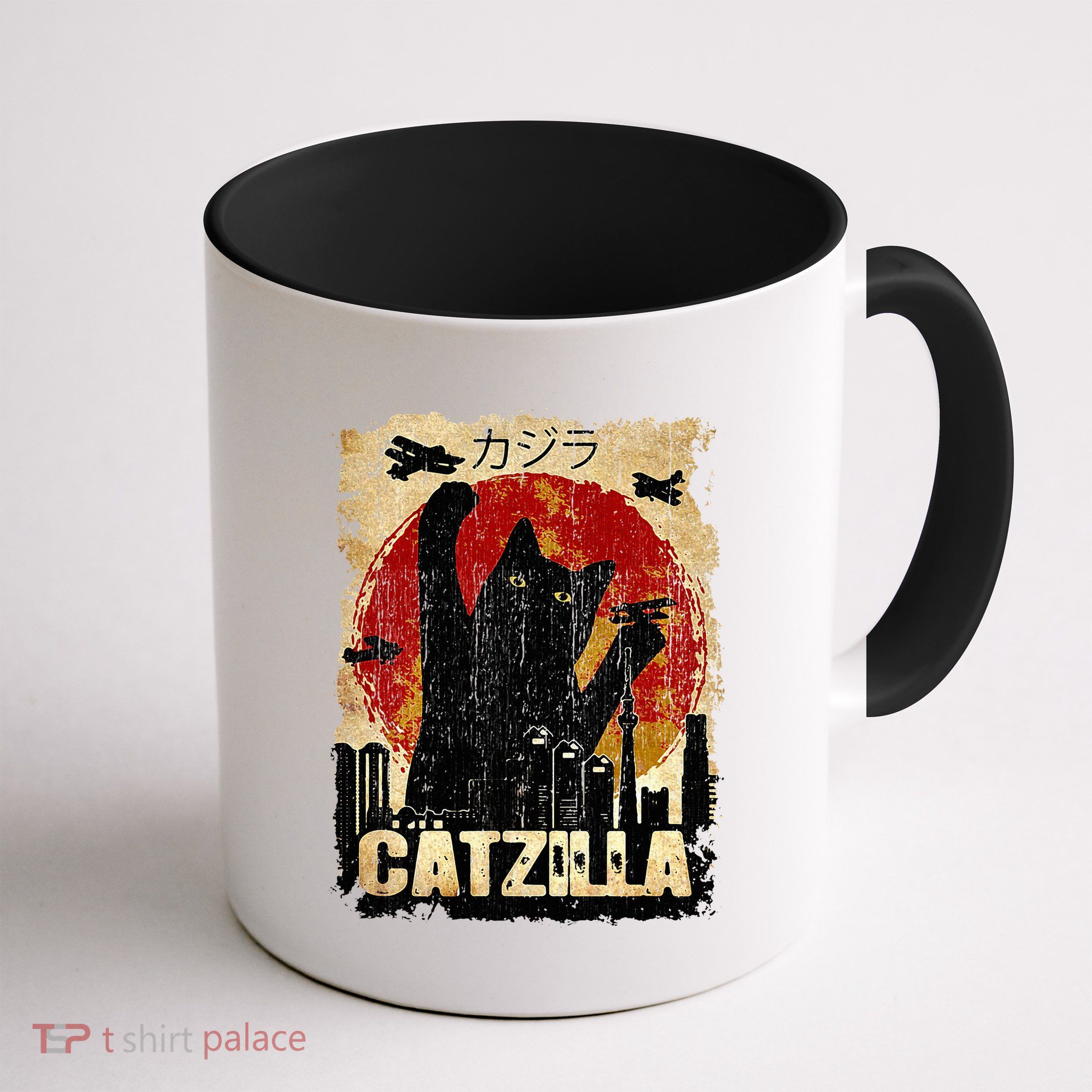 Vintage Catzilla Funny Kitten and Cat  Mug