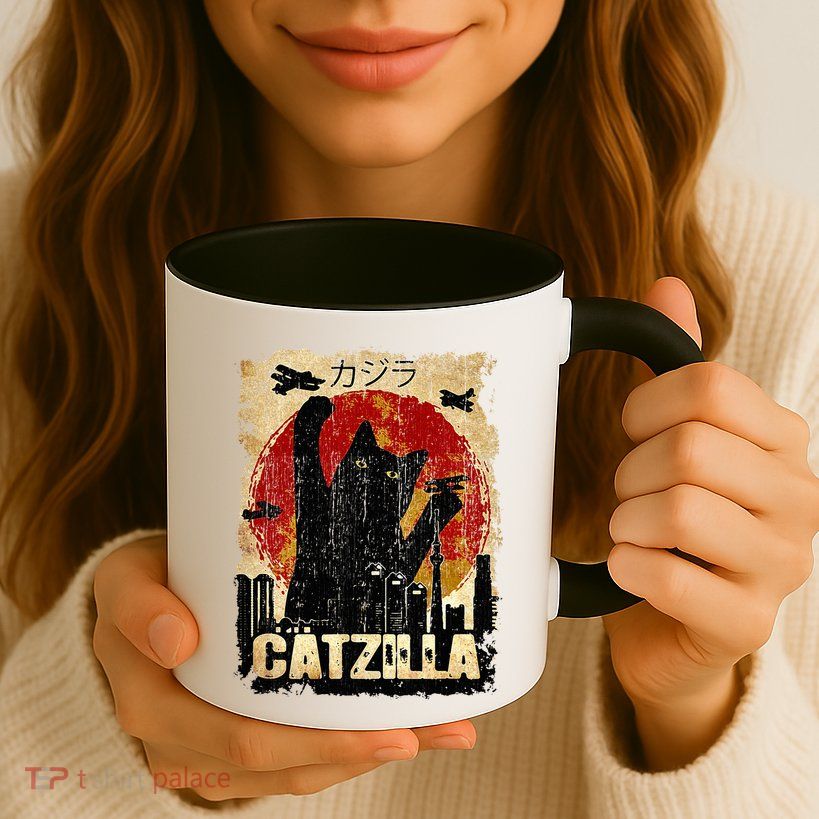Vintage Catzilla Funny Kitten and Cat  Mug