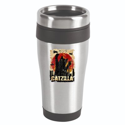 Vintage Catzilla Funny Kitten and Cat  16oz Travel Tumbler