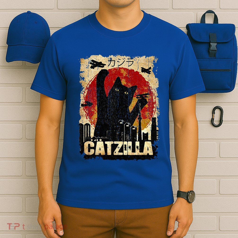 Vintage Catzilla Funny Kitten and Cat  T-Shirt