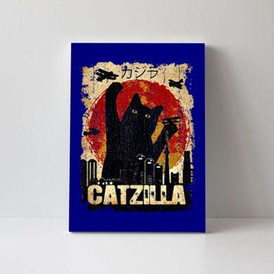 Vintage Catzilla Funny Kitten and Cat  Canvas