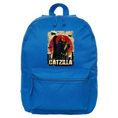 Vintage Catzilla Funny Kitten and Cat  16 in Basic Backpack