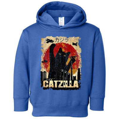 Vintage Catzilla Funny Kitten and Cat  Toddler Hoodie