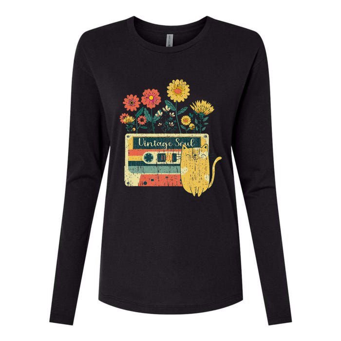 Vintage Ca For Women Retro Soul Flowers Wildflower Womens Cotton Relaxed Long Sleeve T-Shirt