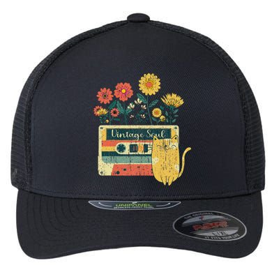 Vintage Ca For Women Retro Soul Flowers Wildflower Flexfit Unipanel Trucker Cap