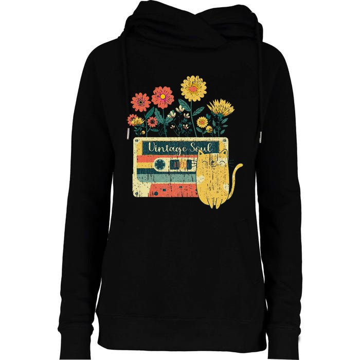 Vintage Ca For Women Retro Soul Flowers Wildflower Womens Funnel Neck Pullover Hood