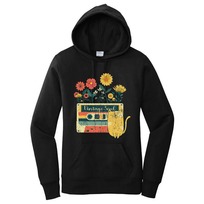 Vintage Ca For Women Retro Soul Flowers Wildflower Women's Pullover Hoodie