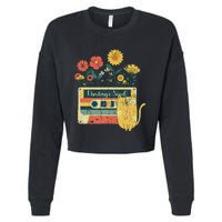 Vintage Ca For Women Retro Soul Flowers Wildflower Cropped Pullover Crew