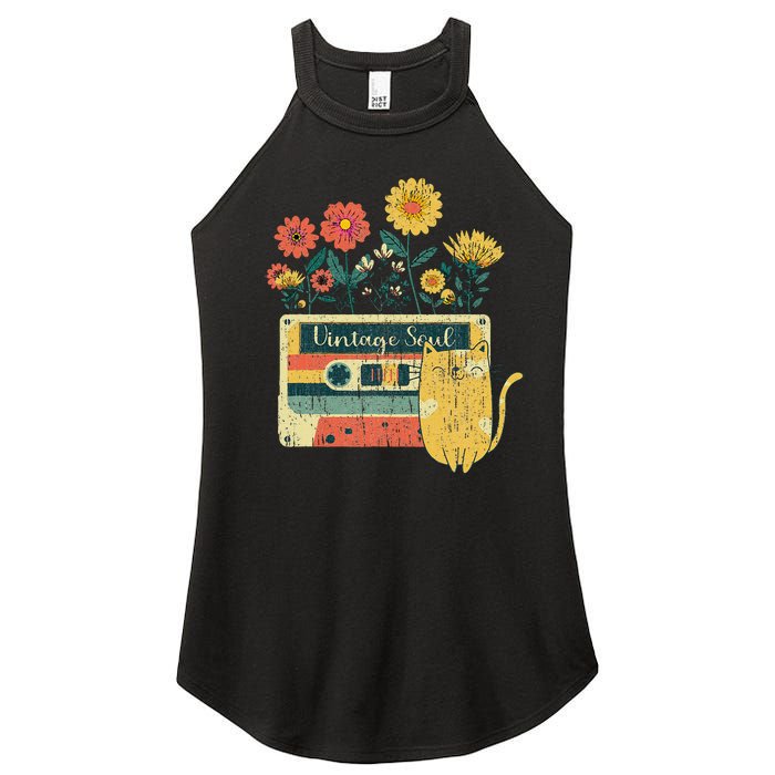 Vintage Ca For Women Retro Soul Flowers Wildflower Women's Perfect Tri Rocker Tank