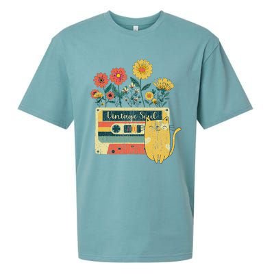 Vintage Ca For Women Retro Soul Flowers Wildflower Sueded Cloud Jersey T-Shirt