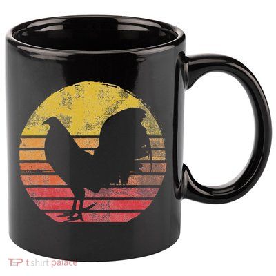 Vintage Cock Fight Rooster 11oz C Handle Ceramic Mug