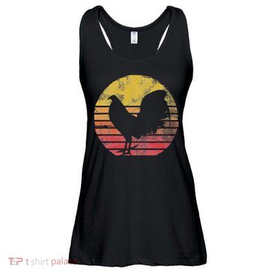 Vintage Cock Fight Rooster Ladies Essential Flowy Tank