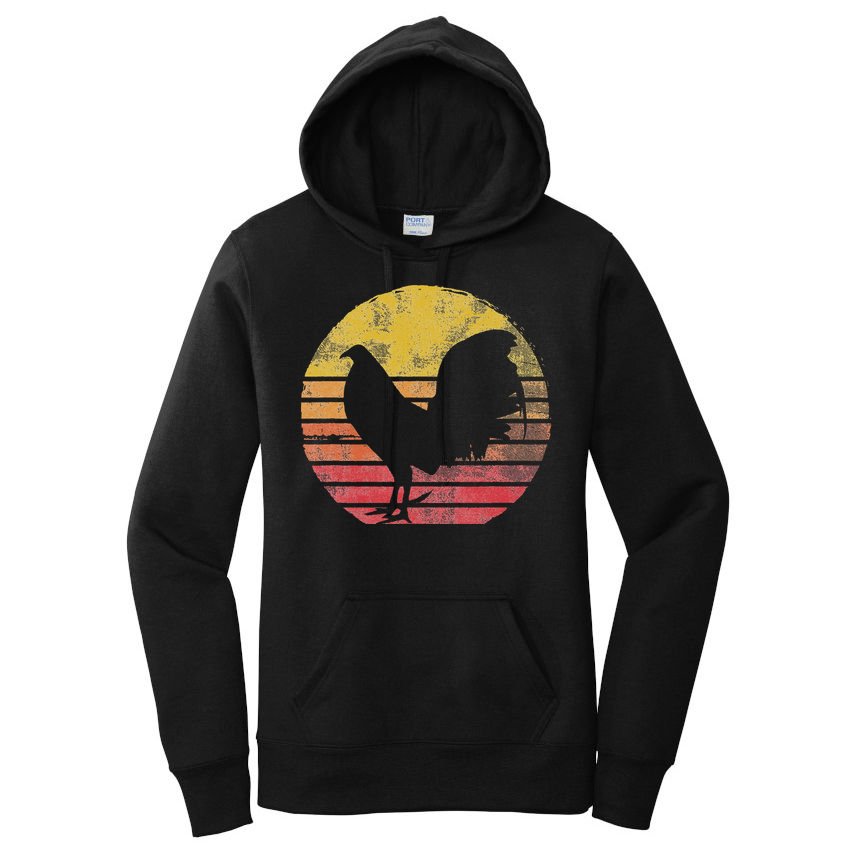 Vintage Cock Fight Rooster Women's Pullover Hoodie