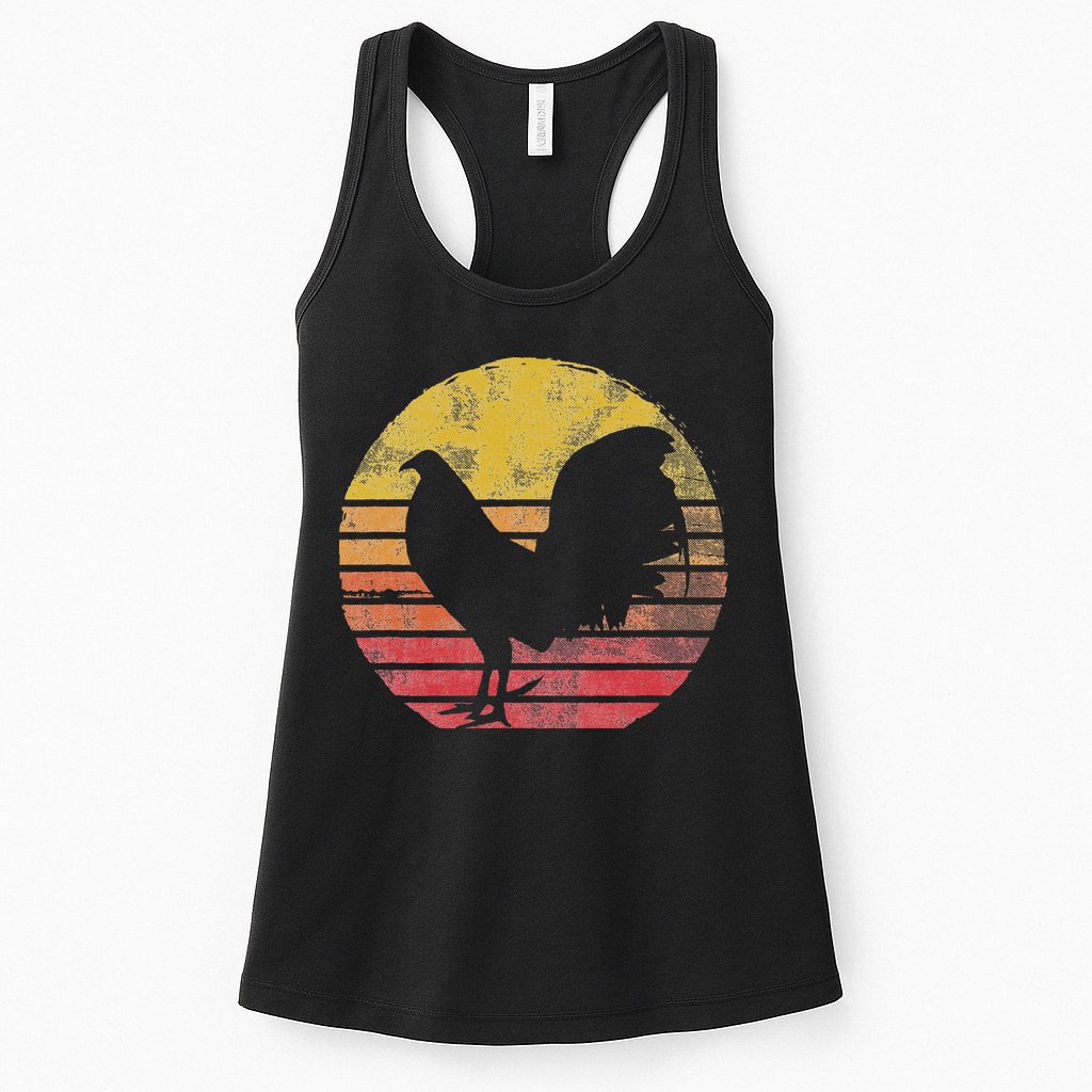 Vintage Cock Fight Rooster Womens Tank Top