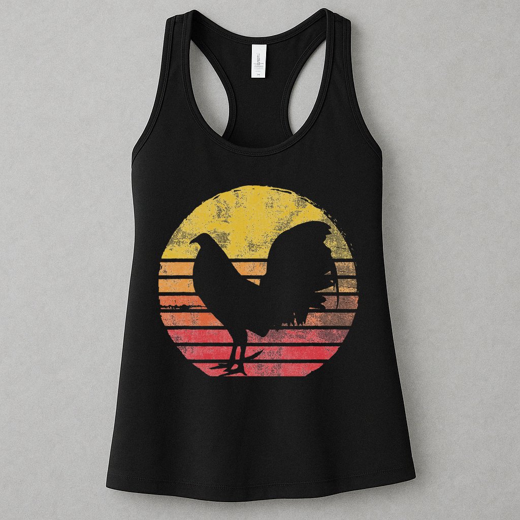 Vintage Cock Fight Rooster Womens Tank Top
