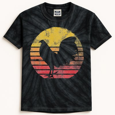 Vintage Cock Fight Rooster Kids Tie-Dye T-Shirt