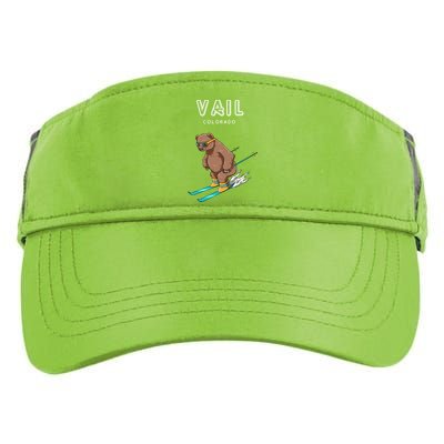 Vail Colorado Funny Ski Grizzly Bear Gift Adult Drive Performance Visor