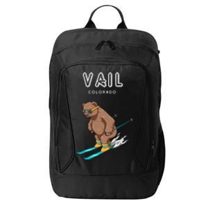 Vail Colorado Funny Ski Grizzly Bear Gift City Backpack