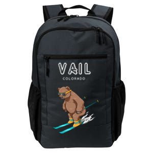 Vail Colorado Funny Ski Grizzly Bear Gift Daily Commute Backpack