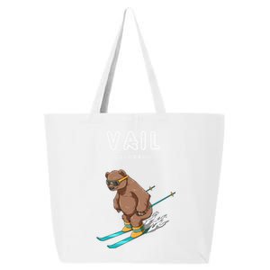 Vail Colorado Funny Ski Grizzly Bear Gift 25L Jumbo Tote