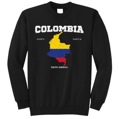 Vintage Colombian Flag Colombia Coordinates Sweatshirt