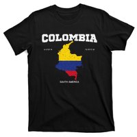 Vintage Colombian Flag Colombia Coordinates T-Shirt