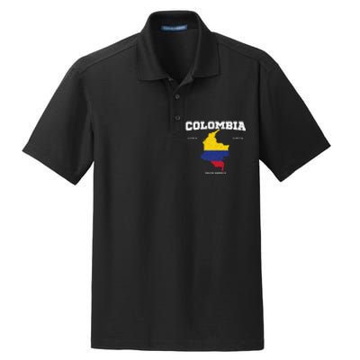 Vintage Colombian Flag Colombia Coordinates Dry Zone Grid Polo