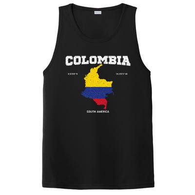 Vintage Colombian Flag Colombia Coordinates PosiCharge Competitor Tank