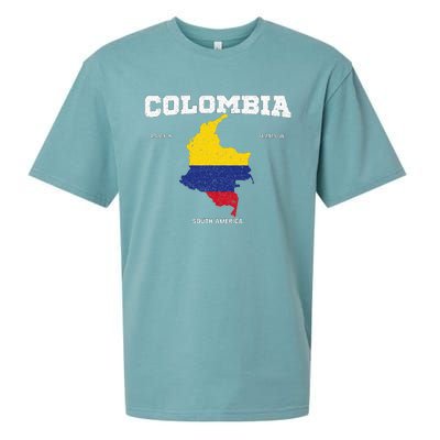 Vintage Colombian Flag Colombia Coordinates Sueded Cloud Jersey T-Shirt