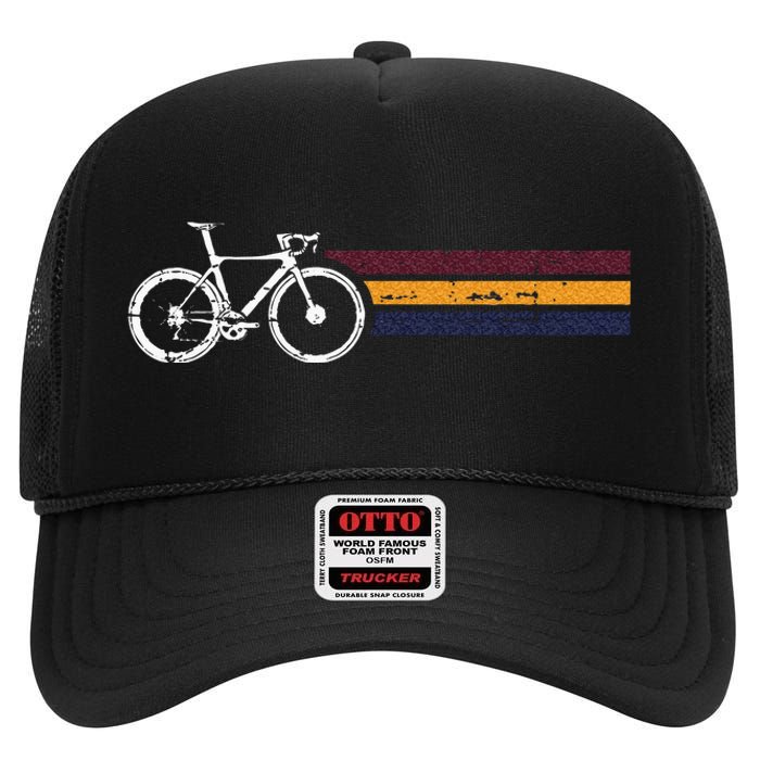 Vintage Cycling Funny Classic Bicycle Bicycling Lover Outfit High Crown Mesh Back Trucker Hat