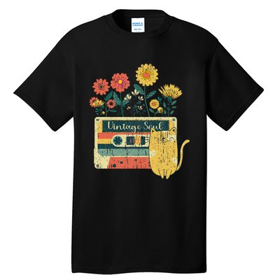 Vintage Ca For Women Retro Soul Flowers Wildflower Tall T-Shirt