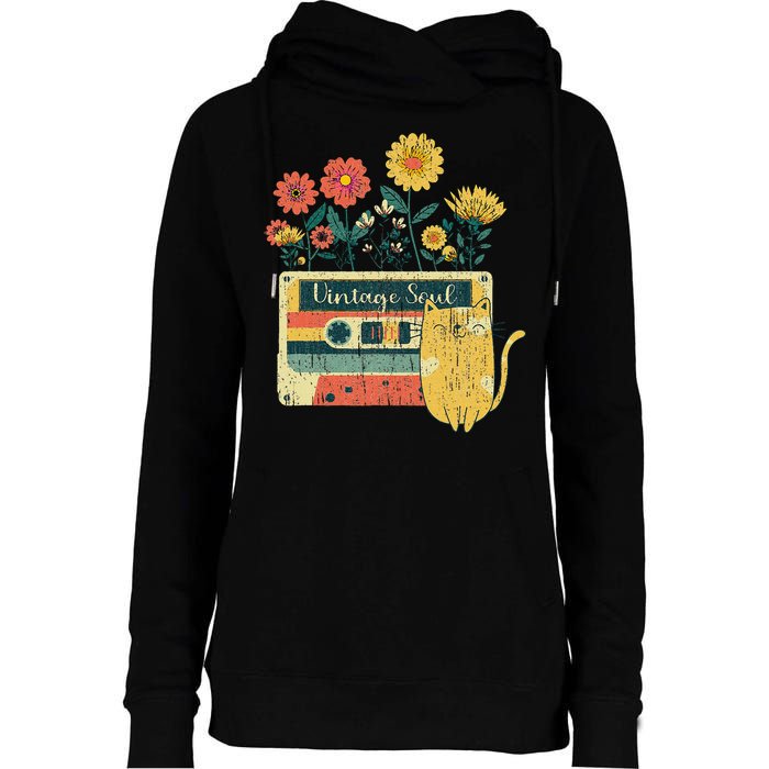 Vintage Ca For Women Retro Soul Flowers Wildflower Womens Funnel Neck Pullover Hood